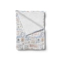 thumbnail image 2 of Travel Soft Flannel Fleece Blanket, Vintage Old Rubber Stamps Tourist Passport Visa Certificate Vacation Holiday Theme, Cozy Plush for Indoor and Outdoor Use, 60" x 80", Multicolor, by Ambesonne, 2 of 6