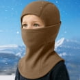 thumbnail image 2 of YOUYEDIAN 3 in 1 Beanie Hat with Scarf and Mask Unisex Kid Winter Warm Fleece Balaclava Thermal Sherpa Hood Ski Mask Face Mask (Brown, One Size), 2 of 5
