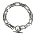 thumbnail image 2 of Paperclip Chain Bracelets for Women Men Titanium Steel Chain Bracelet with Round Toggle Clasps for Daily Wear Party Accessory, 2 of 7