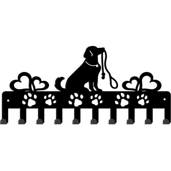 Pet Dog Key Holder Dog Footrint Metal Hook Decorative 10 Hook Key Organizer Heart Shape Wall Mounted Entryway Key Belt Umbrella Hooks Personalized Key Hanger DIY