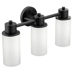 

Moen DN0763BL Matte black three globe bath light