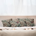 thumbnail image 3 of Ambesonne Leopard Throw Pillow Cover Pack of 4, Roses Leaves Wild Animals, 4 Pcs-16" x 16", Peacock Green and Caramel, 3 of 5