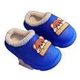 thumbnail image 3 of GJSYRH Girls Plush Slipper Warm Winter Slippers Soft Comfortable Indoor Outdoor Lined Cartoon Design Lightweight Toddler Kids Footwear Blue 4.5-5 Years, 3 of 7