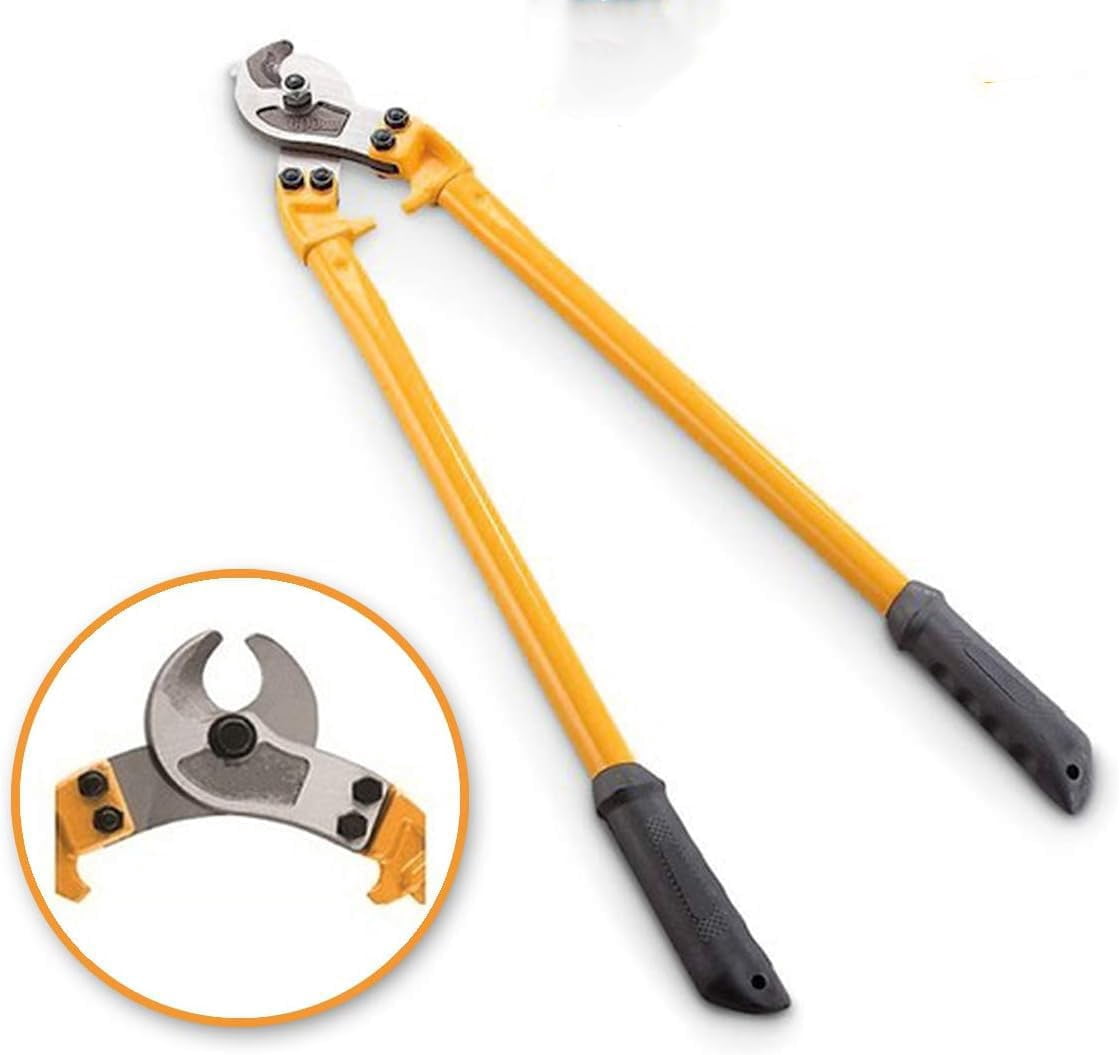 TOLSEN Heavy Duty Cable Cutter, 24 Inch Wire Cutter, Cutting Capacity: 18mm - 250mm Polished Surface With PVC Grip Bi-material Handle With Soft Rubber Grip
