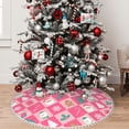 thumbnail image 5 of Rocae Pink Christmas Cheer for Christmas Tree Skirt with Pom Pom Trim for Holiday Party for Holiday Home Decor Indoor Outdoor-36", 5 of 7