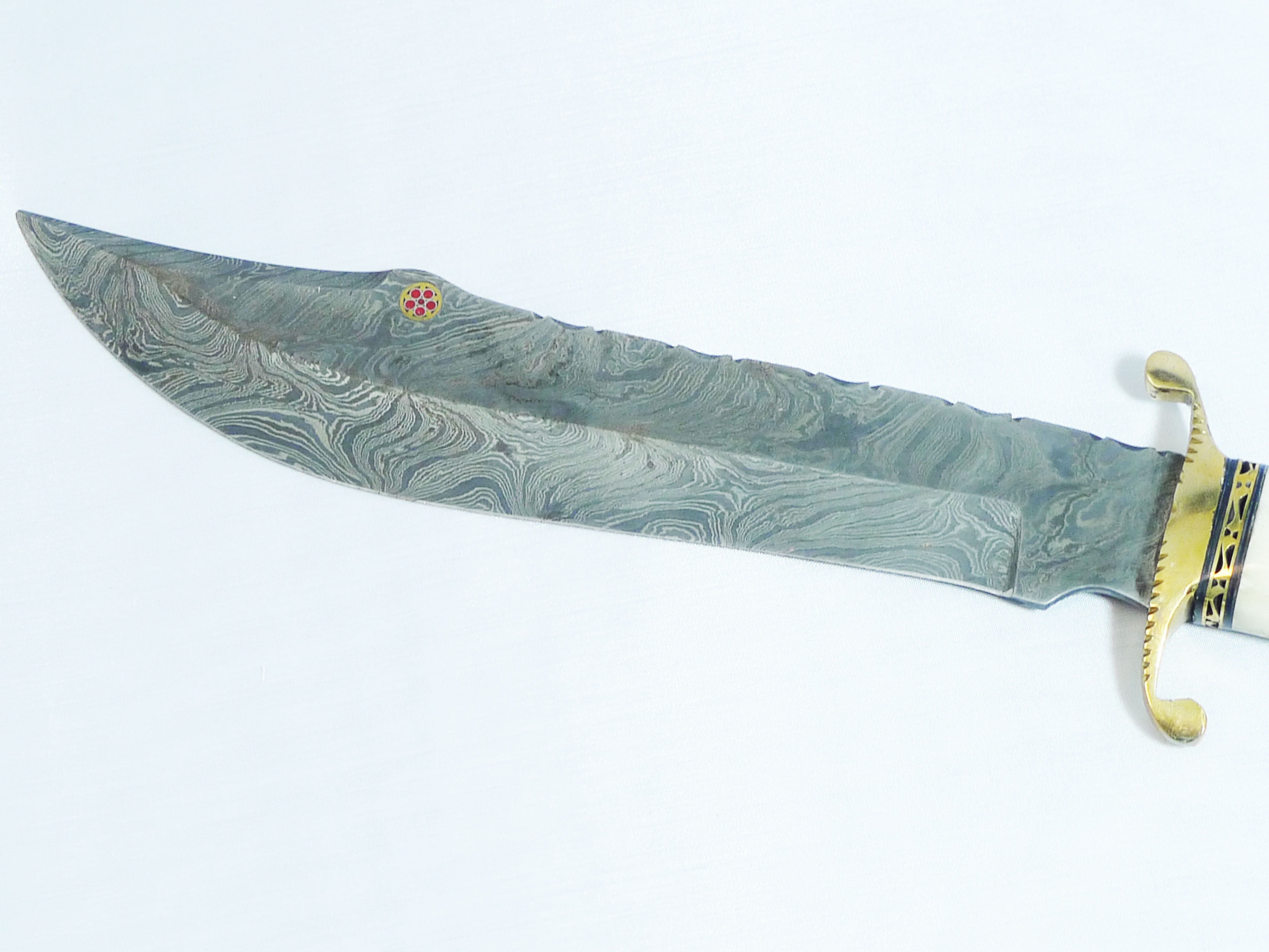 Lexxon Handmade Damascus Steel Hunting Knife American Eagle Head Handle with Real Leather Sheath