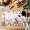 thumbnail image 2 of Brown Red Eucalyptus Leaves Placemats Set of 6, Watercolor Spring Summer Botanical Placemats for Dining Table, Place Mats for Kitchen Tabletop, Waterproof Wipeable Dining Table Mats Set, 2 of 9