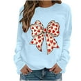 thumbnail image 4 of HAiming Valentines Day Sweatshirts for Women Long Sleeve Cute Bow Print Tops Casual T-Shirts Trendy Tee, 4 of 8