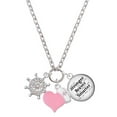 thumbnail image 1 of Delight Jewelry Silvertone AB Crystal Ship Wheel - Direction - Light Pink Heart Nurse Strong Zoe Necklace, 1 of 4