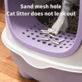 thumbnail image 5 of Fully enclosed purple cat litter box, comes with a cat litter scoop, smooth material, suitable for medium and small-sized cats, 5 of 8