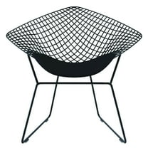 HomeRoots 32" Black Metal Lounge Chair With Pad