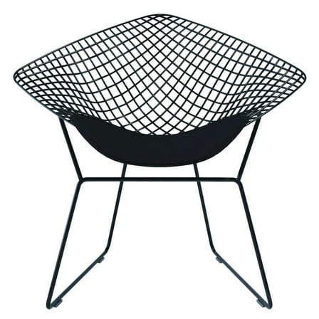 HomeRoots 32" Black Metal Lounge Chair With Pad