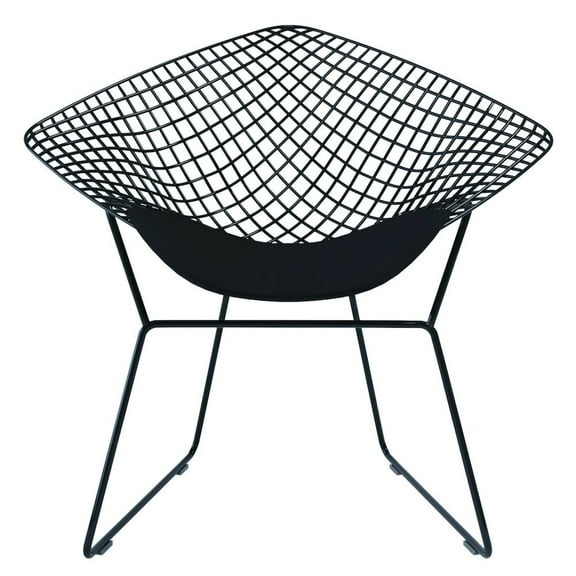 HomeRoots 32" Black Metal Lounge Chair With Pad