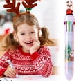 thumbnail image 2 of (2 Pack) 10 Color Ballpoint Pen Pens Cart Pens - Cartoon Christmas Stationery Left Handed Pen Ballpoint Pens Medium Point Retractable for Students - Cute Fine Point Pens for Writing Note Taking Pens, 2 of 9