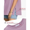 thumbnail image 3 of SWQZVT Womens Oversized T Shirts Cotton Loose Fit Crewneck Short Sleeve Side Slit Summer Casual Basic Tee, 3 of 8