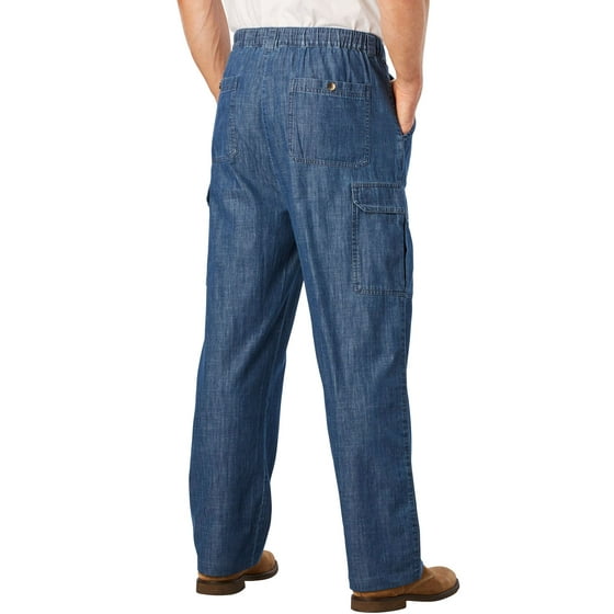 Kingsize Kingsize Men's Big & Tall Full Elastic Waist Cargo Pants