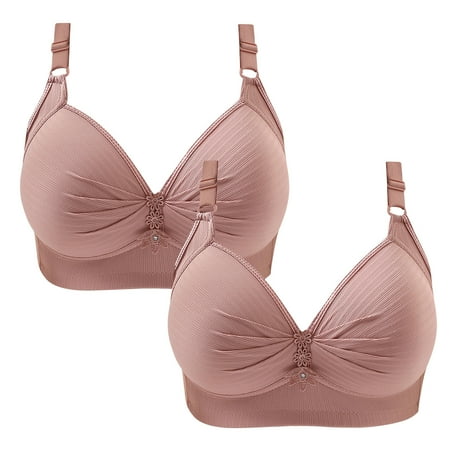 LLYWEY Full Figure Bras for Women on Sale Lace Push up Bra Ladies Underwire Bra Style-894 Women s Plus Multiway Bra Feature Adult Female Sport Sports Bras Pinks 46B