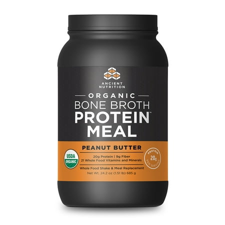 Ancient Nutrition, Organic Bone Broth Protein MEAL, Peanut Butter, 15 servings