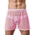 thumbnail image 1 of WIFORNT Men's Fishnet Casual Shorts Solid Color Mesh Drawstring Loose Lounge Shorts Swim Shorts, 1 of 3