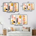 thumbnail image 4 of Designart "Retro Geometry Pink Gold Full Moon Bloom III" Modern Geometric Framed Wall Art Set Of 3 - Pink Abstract Frame Canvas Set For Living Room Decor, 4 of 7