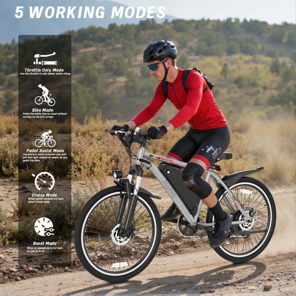 Electric Bike for Adults, 26'' Up to 50 Miles 22MPH Electric