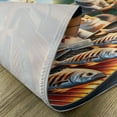 thumbnail image 4 of Ambesonne Cat Place Mats Set of 4, Funny Chef Kitty Grilling Fish, Standard Size, Green Orange, 4 of 5