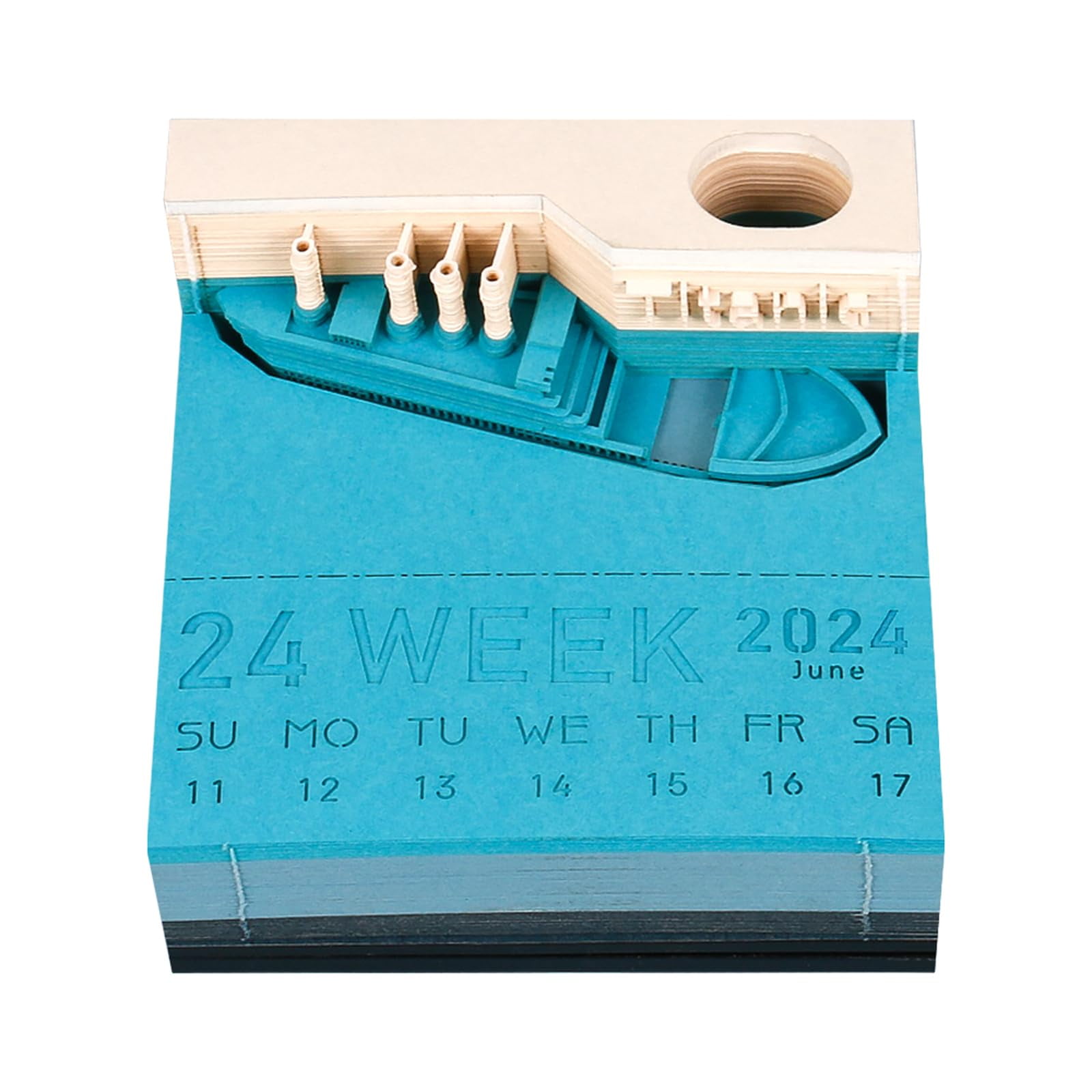 MACTANO 2024 Desk Calendar Titanic Weekly Calendar 3D Art Paper Carving