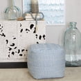 thumbnail image 2 of DecMode Blue Fabric Pouf, 2 of 9