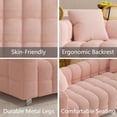 thumbnail image 3 of 84" Teddy Velvet 3-Seater Sofa, Modern Plush Bubble Couch with Deep Seat and 6 Metal Legs, Blue, For Living Room, Bedroom, Office, 3 of 7