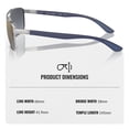 thumbnail image 5 of Ray-Ban RB3737 CHROMANCE POLARIZED Rectangle Shaped Sunglasses for Men & Women - Includes Official Rayban Eyewear Kit - Ideal Formal & Casual Wear Sunglasses - Blue & Gold Lens, 5 of 7