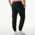 thumbnail image 5 of GuangCheng Mens Fleece Lined Sweatpants,Elastic Waist Patch Joggers Drawstring Casual Sport Pants,Black,Size L, 5 of 6