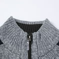 thumbnail image 5 of VSSSJ Men's Full Zip Up Sweater Slim Fit Mock Neck Long Sleeve Warm Cardigan Casual Knitted Fashion Thermal Jacket Outwear with Pockets Gray M, 5 of 5