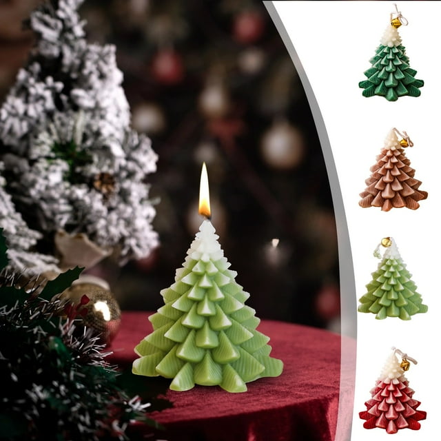 Christmas Scented Candle Gift Box | Handmade Wax Christmas Tree Candle | Long-Lasting Fragrance, Multicolor, 8x7cm | Aromatherapy, Festive Decor for Home, Hotel, Restaurant, 1 Pc
