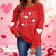 thumbnail image 1 of Xuyuer Valentines Sweatshirts for Women Heart Print Graphic Valentine Sweatshirts Casual Tops, 1 of 9
