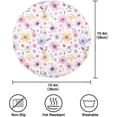 thumbnail image 4 of Watercolor Flowers Round Placemats Washable Placemats Non-Slip Heat-Resistant Table Place Mats for Dining Kitchen Holiday Party Table Decoration 15.4"-6PCS Table Mat, 4 of 7