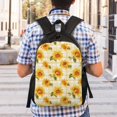 thumbnail image 2 of Easygd Light Yellow Plaid Sunflower Versatile and Stylish Backpack: Comfort, Storage, and Durability for College,Work, Travel, and Everyday Use, 2 of 8