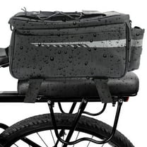 Rear Bike Rack Bag, Waterproof Bicycle Saddle Bag Cycling Pannier Trunk Carrier with Reflector & Adjustable Cord for Commuter Travel Outdoor