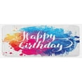 thumbnail image 1 of Birthday Kitchen Mat, Watercolor Splash Painting Art with Birthday Message Hand Written Art Print, Plush Decorative Kitchen Mat with Non Slip Backing, 47" X 19", Multicolor, by Ambesonne, 1 of 1