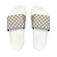 thumbnail image 2 of Cream Checkered Women's Slide Sandals Slippers, 2 of 8
