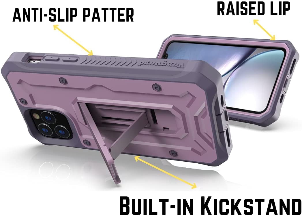 CaseBorne ArmadilloTek V Case for [iPhone 13 Pro] with Built-in Screen Protector & Kickstand Full-Body Multi-Layer Rugged - Purple