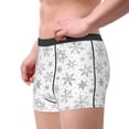 thumbnail image 3 of KLL Snowflake Minimalist Men's Cotton Boxer Briefs Underwear-Small, 3 of 7