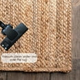 thumbnail image 5 of Handwoven Jute Area Rug 2x3 Feet, Natural Yarn Braided Reversible Rug, Rustic Vintage Beige Farmhouse Decor for Bedroom, Kitchen, Living Room, Entryway, Beige, 5 of 6
