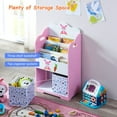 iRerts Kids Bookcase with Toy Storage Toddler Bookshelf Wooden