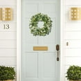 thumbnail image 6 of 20" Artificial Eucalyptus Wreath with Welcome Sign for Front Door, Porch, Window, Patio, Garden Decor (Style 2), 6 of 7