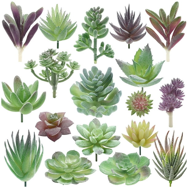 18Pcs Artificial Succulent Plant Mini Fake Succulent Reusable