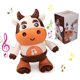 thumbnail image 1 of Muñeca de vaca de dibujos animados eléctrica móvil con luz de música suave para regalos de vacaciones para niños Tmvgtek libre de BPA, 1 of 9