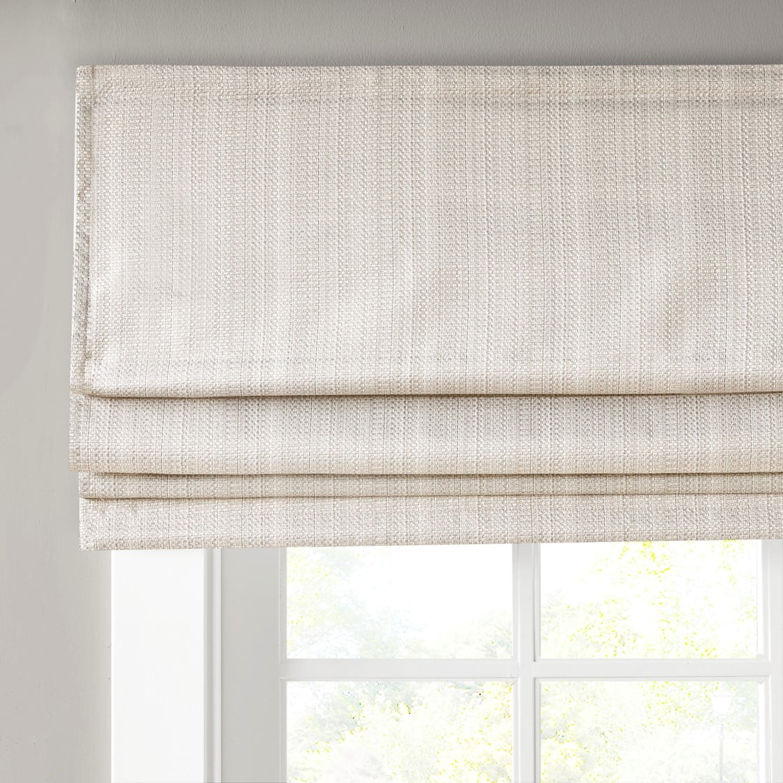 MAYEERTY Basketweave Room Darkening Cordless Roman Shade, Ivory, 64" L x 29" W
