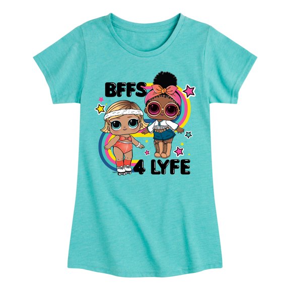 LOL Surprise! Dolls - BFF 4LYFE - Fit Queen & Foxy - Toddler & Youth Girls Short Sleeve Graphic T-Shirt