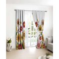 thumbnail image 3 of Yellow Red Spring Floral Blackout Curtains for Bedroom/Living Room, Thermal Insulated Kitchen Curtains, Pastoral Summer Botanical Elegant Grommet Darkening Window Treatment Drapes 52"x72"x2, 3 of 8
