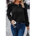 thumbnail image 4 of Ushdele Fashion-Forward Puff Sleeve Black Sweatshirt - Timeless Style for Any Occasion, 4 of 8